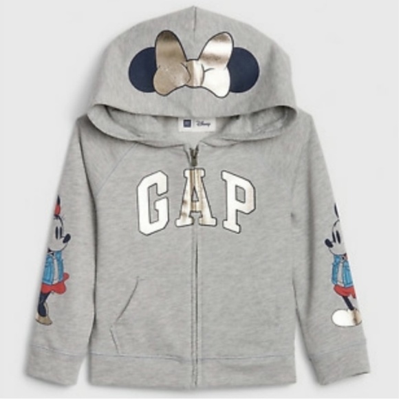 Gap Disney Minnie Mouse Bow Hooded Zipper Sweatshirt 3T - Picture 1 of 7